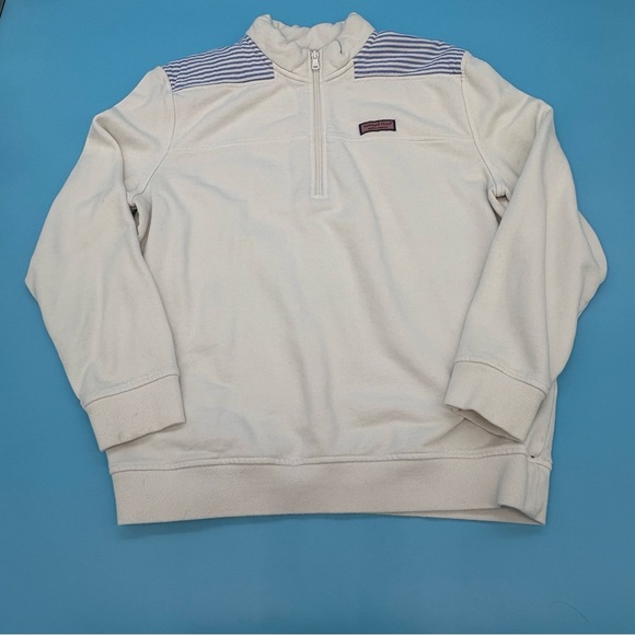 Vineyard Vines Women’s Quarter-Zip Sweatshirt with Sear sucker Accent Size M - Picture 2 of 14